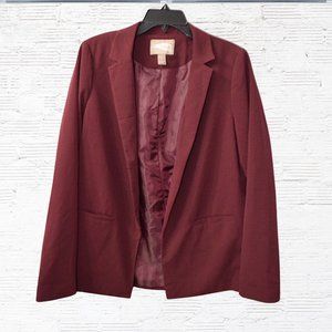 Forever 21 Contemporary Closureless Blazer Burgandy–Long Sleeve Office Wear- Med